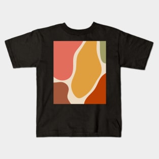 Minimal Modern  Abstract Shapes Pink and Orange Stone Pattern Kids T-Shirt